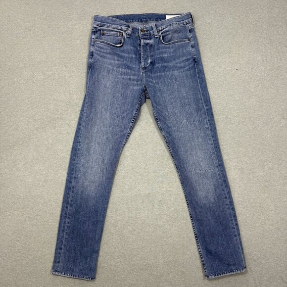 Rag & Bone Mens Button Fly Fit 1 Skinny Leg Jeans Mid Blue Denim Size 32X32 - Picture 1 of 11